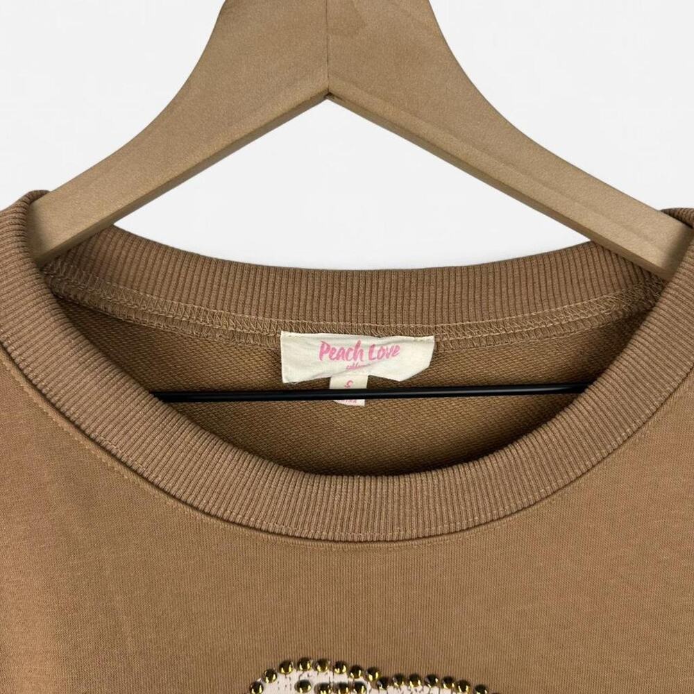 Cowgirl studded sweatshirt cozy tan sweatshirt - Picture 4 of 8